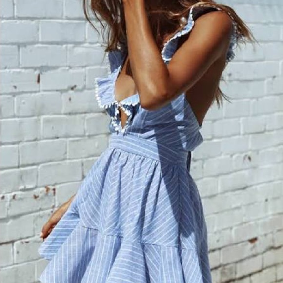 Summer Sleeveless Dress Deep V Neck Mini Ruffles - Picture 8 of 8